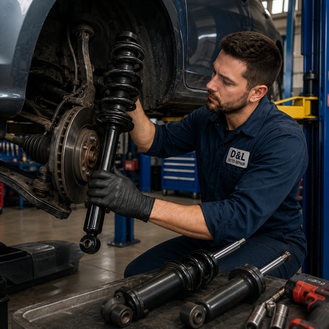Replacing shocks and struts for steering and suspension repair Dorchester